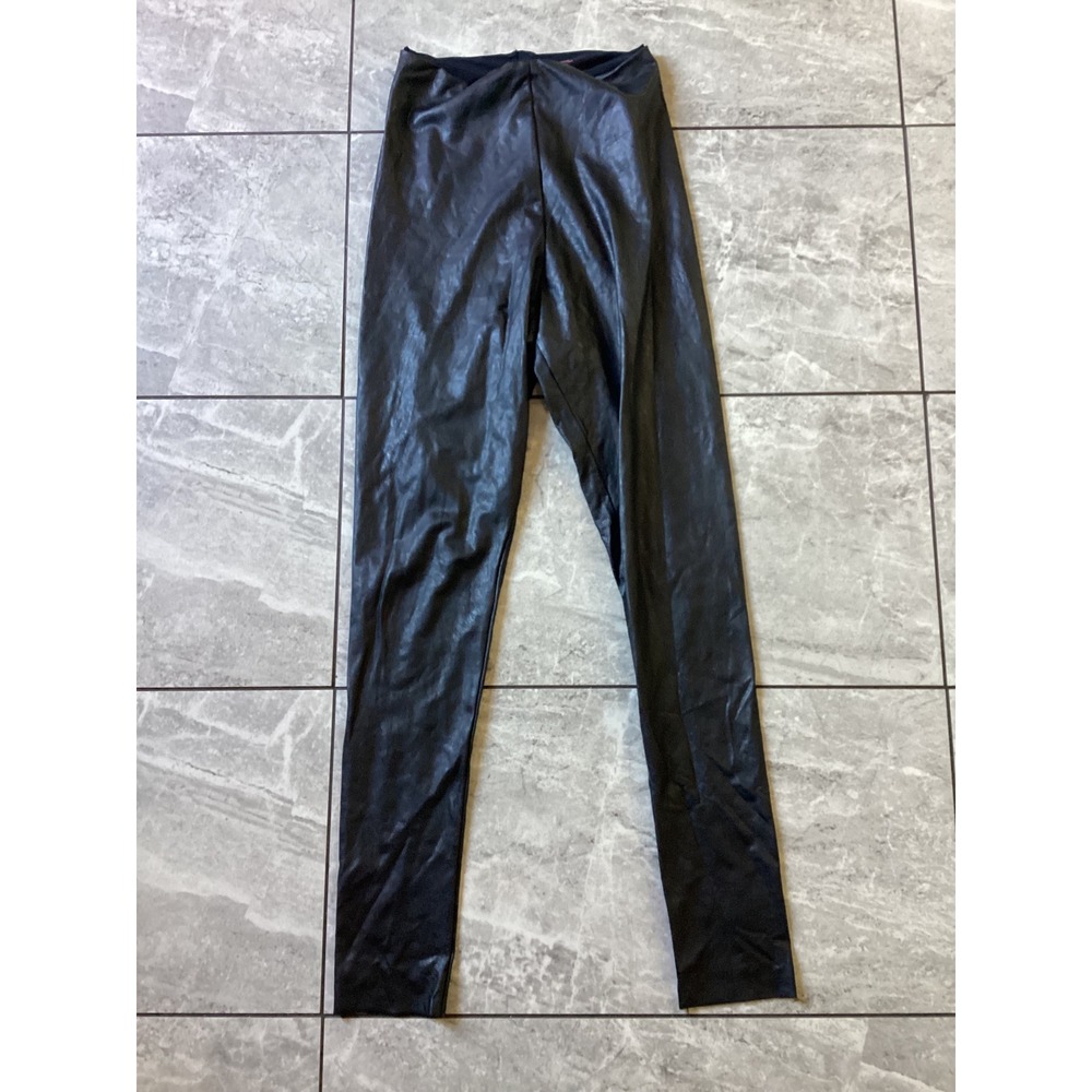 Commando Faux Leather Leggings Black SLG01 Womens Size Small High Rise Slim